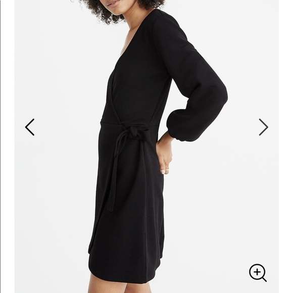 Madewell Texture & Thread Side Tie Dress Black XS - Picture 4 of 11